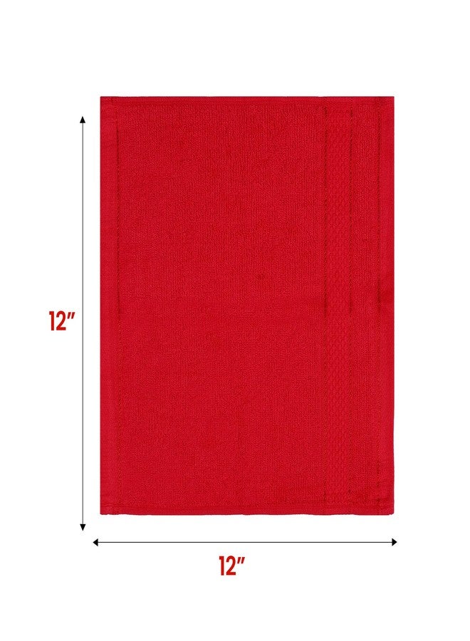 Casa Lino Face Towels & Body Wash Cloths for Showering - 100% Cotton Wash Cloths for Bathroom - Highly Absorbent & Quick Drying Washcloth Set - Cotton Washcloths 24 Pack (12" x 12") - (Red) - Image 3